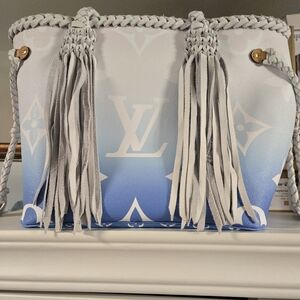 Louis Vuitton Blue Gradient Monogram Tote with Braided Tassels